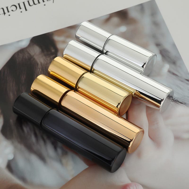 3ml 5ml 10ml 15ml 20ml silver golden black shining refill tester perfume glass bottle and metal lids