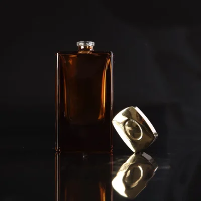 50ml 75ml 60ml screw amber brown atomizer square cap lid glass spray perfume bottle custom manufacturer wholesaler supplier near me