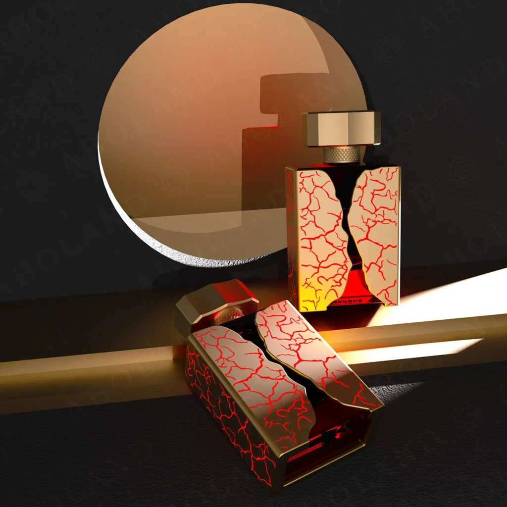 75ml 100ml polished fire design flat customized glass perfume bottle gold cap factory manufacturer supply wholesale