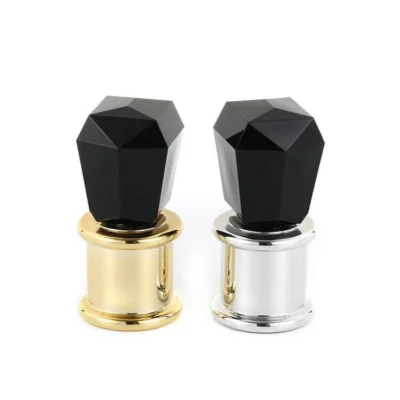 black and gold acrylic perfume bottle lid custom factory manufacturer in china