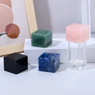 custom china ball round natural marble jade gemstone stone lid cap manufacturer