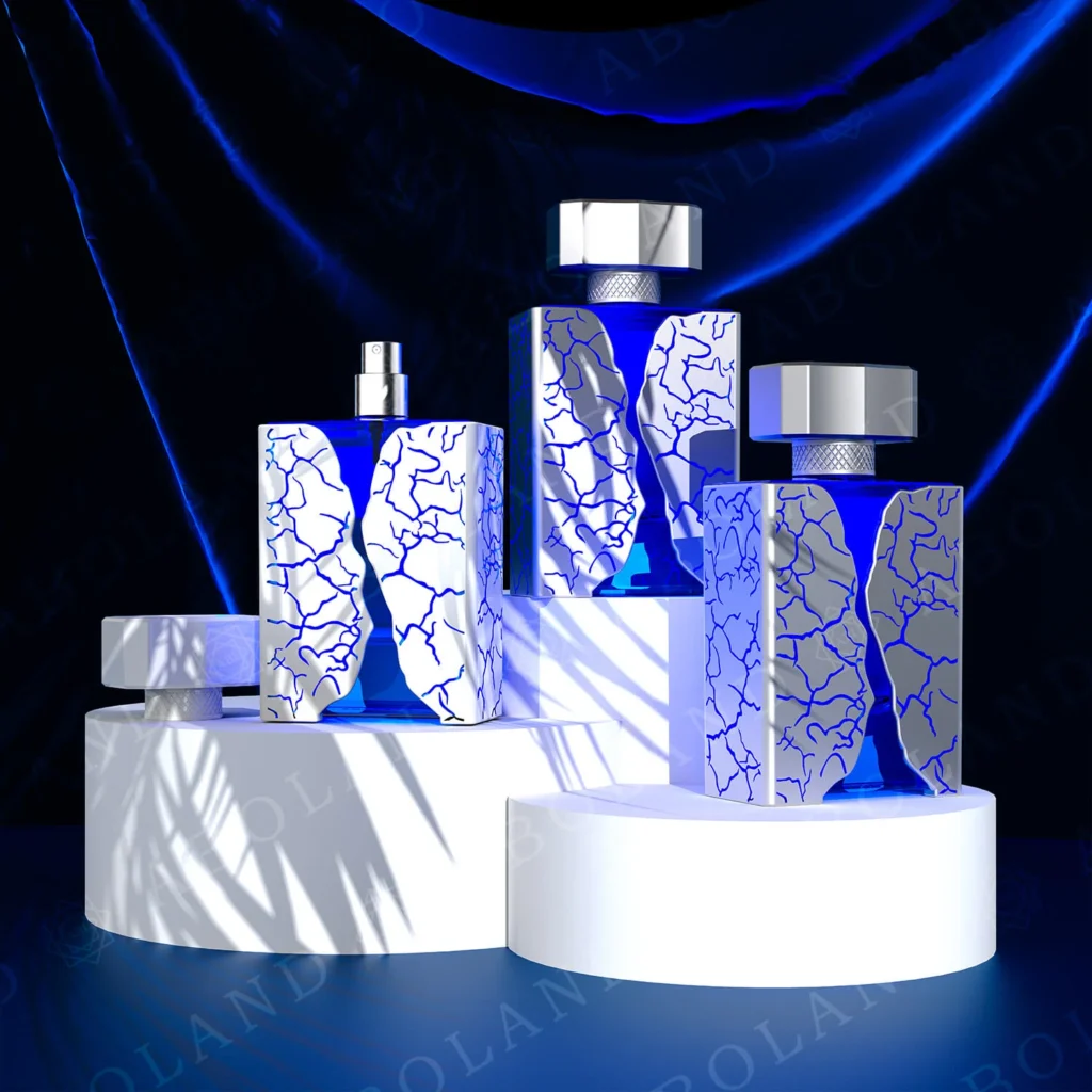 supply beautiful blue perfume bottle design