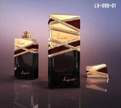 wholesale scent gold plated zine alloy fragrance sprayer rectangular bottle perfume caps lid cover manufacturer