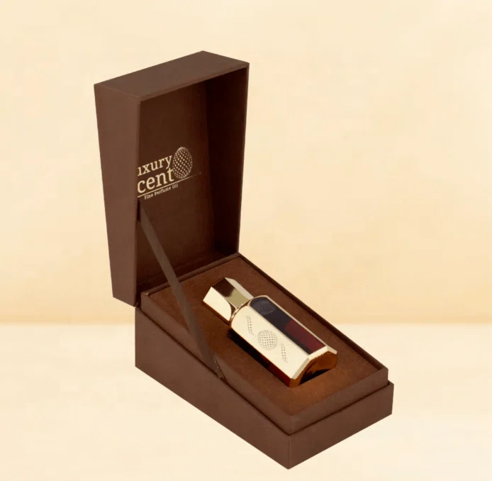 china customized oem box rose perfume para hombre factory and luxury PU MDF brown magnet box paper cardboard fragrance perfume packaging manufacturer factory for scented candles