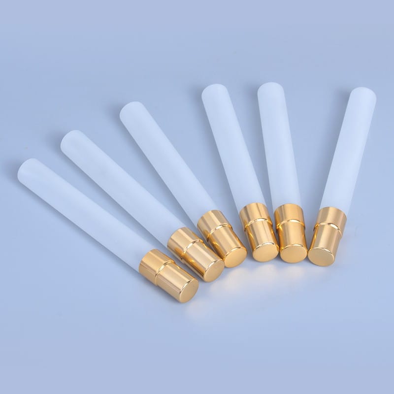 General Refillable white 10ml matte glass Perfume Bottles with gold lid wholesaler supplier