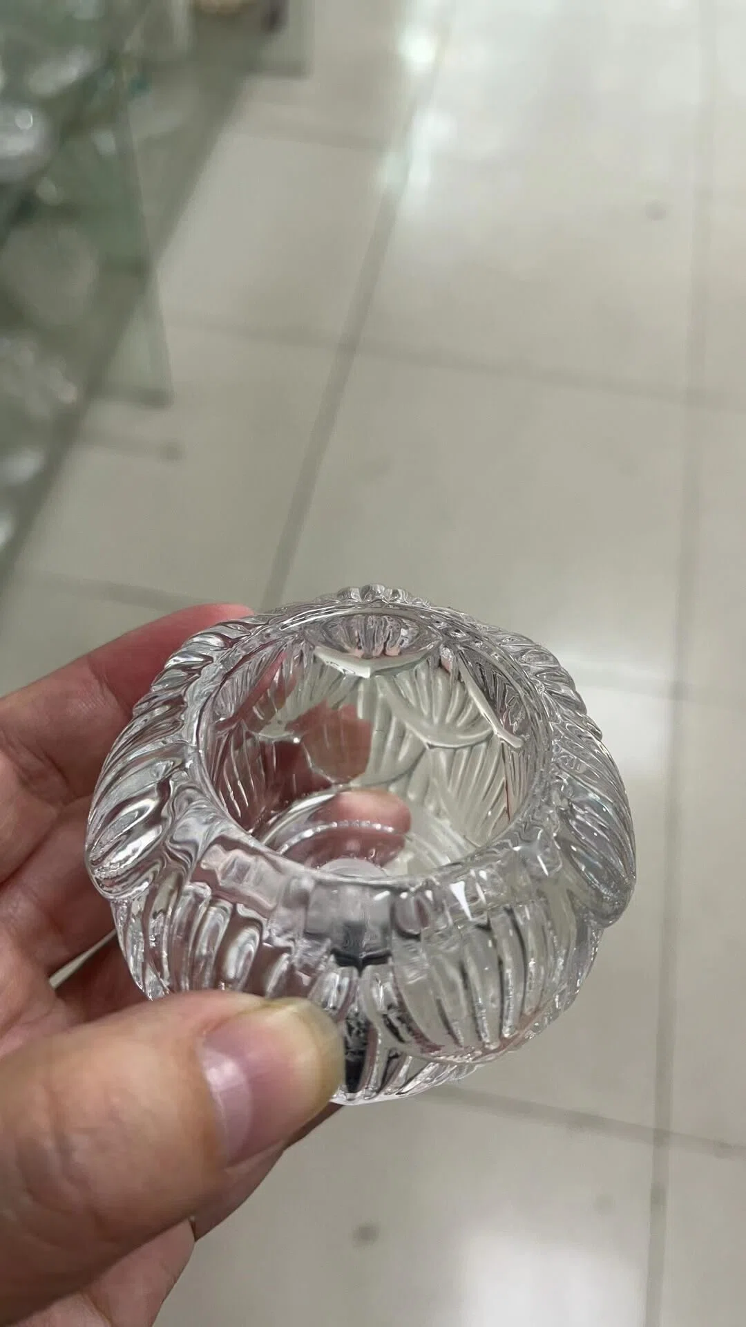 custom crystal solid glass perfume caps and lids manufacturer in china