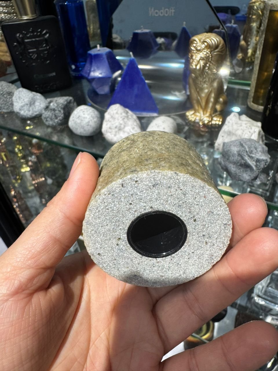 custom marble stone look caps and lids supplier