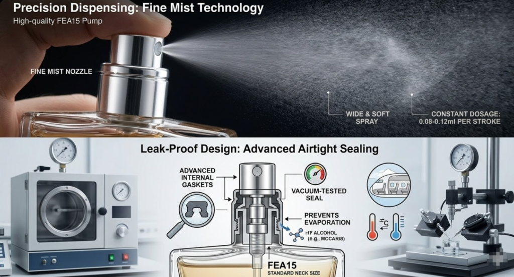 precision dispensing leak proof design best perfume packaging