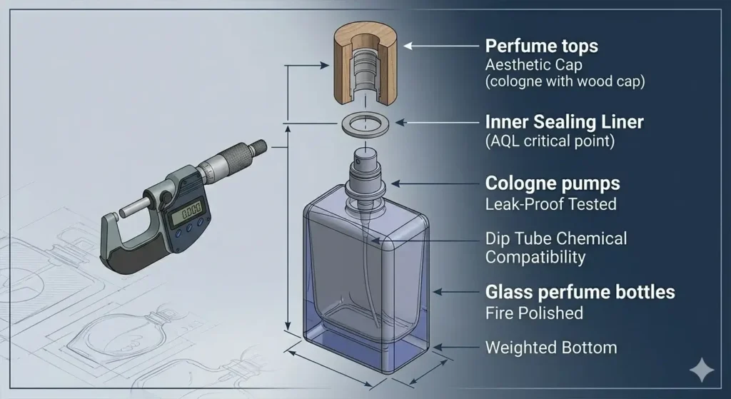 anatomy of a luxury fragrance bottle a 3d exploded view of sealing systems weighted glass and premium components