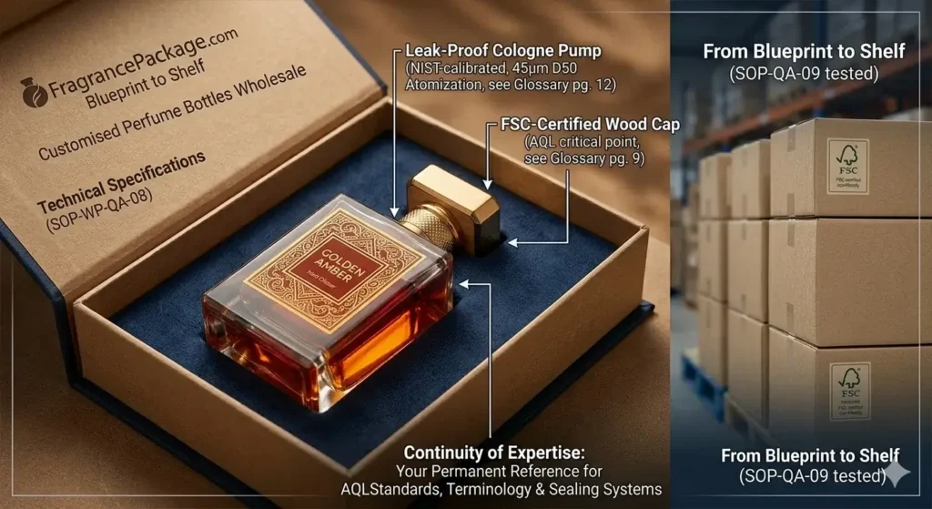 from blueprint to success seamless integration of custom glassware sustainable wood caps and luxury fulfillment packaging