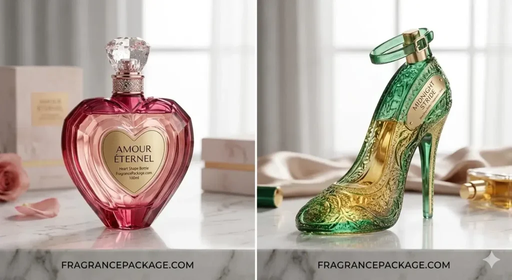 heart perfume bottle and shoe shape perfume bottle design factory