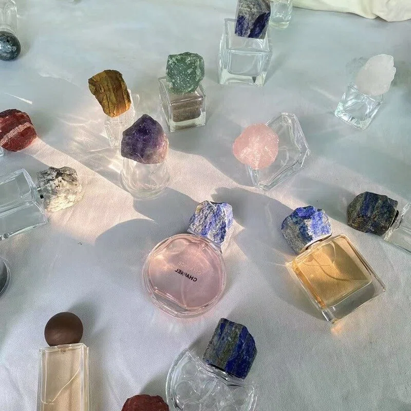 colorful crystal natural stone perfume lids supplier