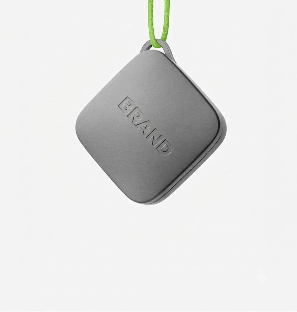 Wholesale square grey Zamac metal solid perfume case container with keychain manufacturer