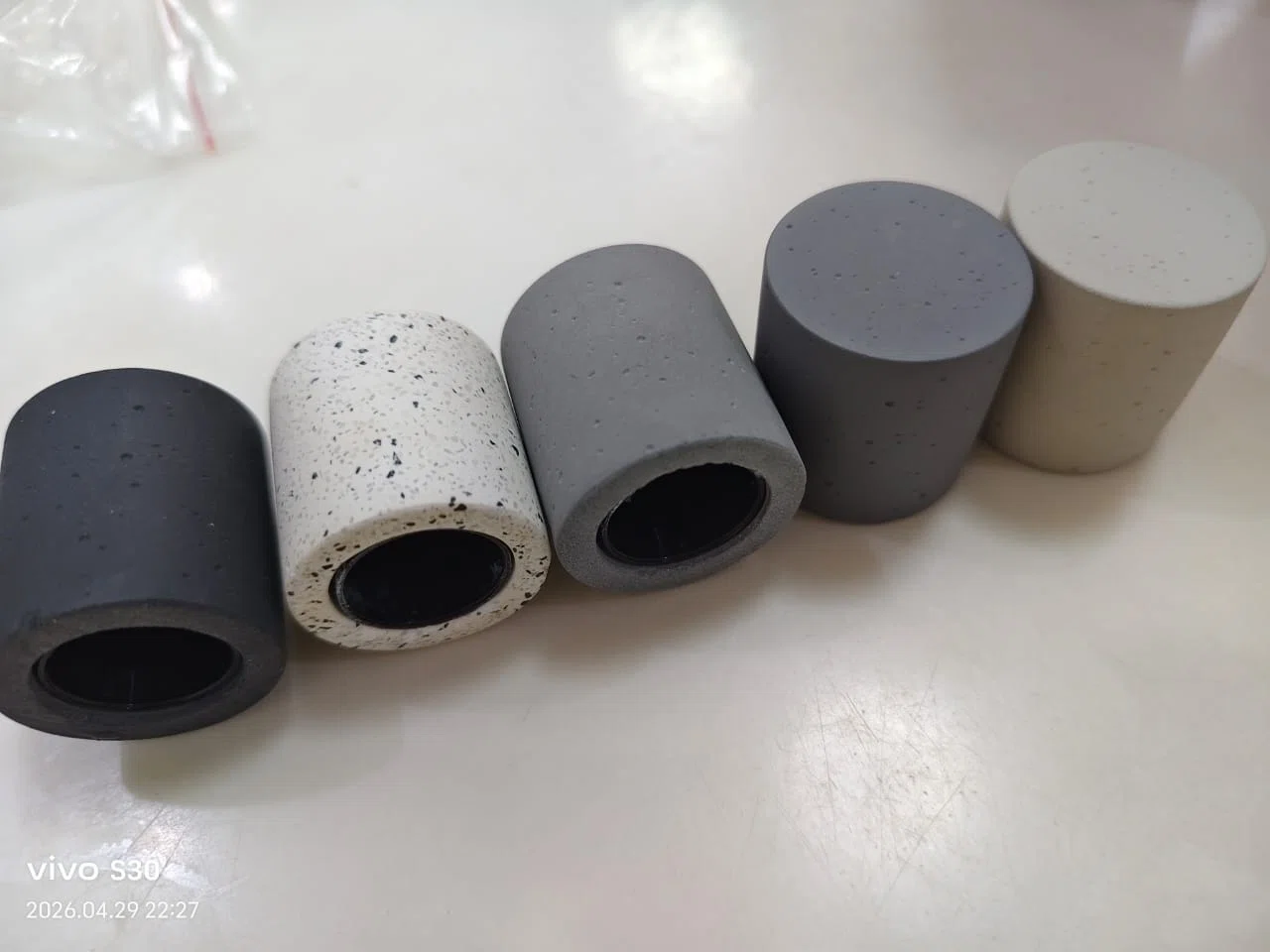 Composite cement concrete marble stone effect perfume bottle cap