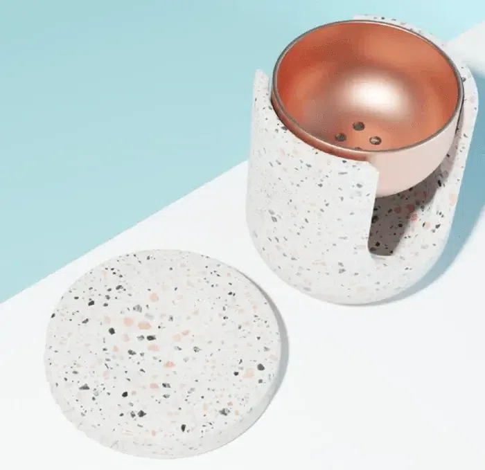 Custom concrete Heat-Resistant Terrazzo Incense Burner Bakhoor Holder Manufacturer