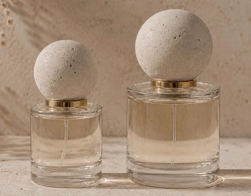 Natural Grotto stone Marble Jade Gemstone perfume magnetic lids caps factory