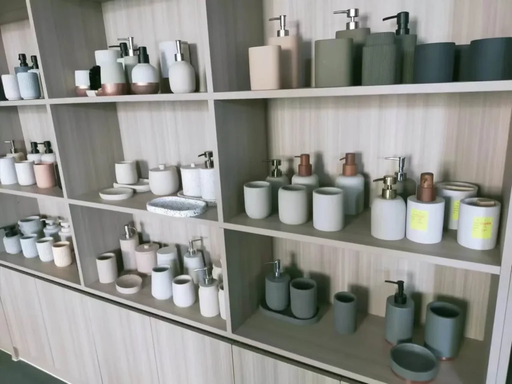 custom composite cement concrete perfume skincare bottles and jars manufacturer