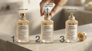 how to remove maison margiela replica perfume cap from perfume bottle