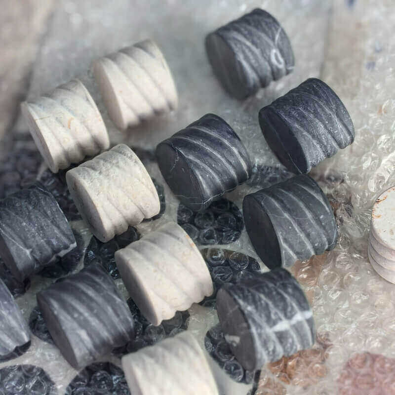 Cylindrical threaded marble top cover