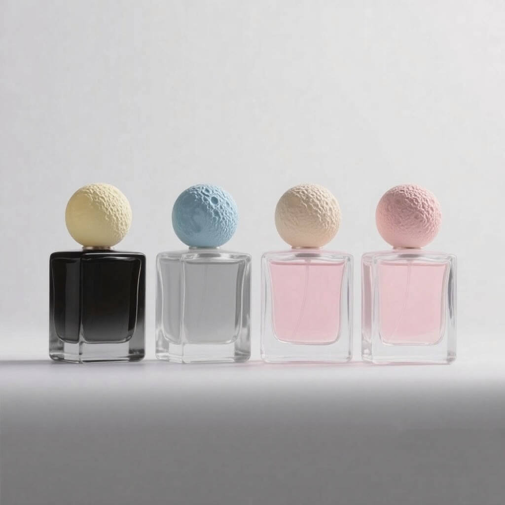 custom Macaron colors artifical stone ball perfume lid